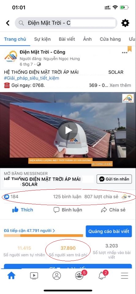 Quảng cáo lắp điện mặt trời dưới 10 triệu đồng. Mang lại doanh thu tiền tỷ cho khách hàng.