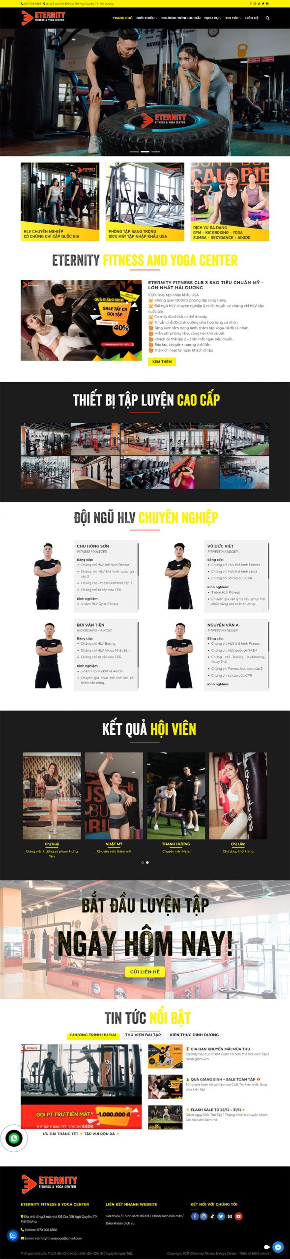 Mẫu website fitness & yoga
