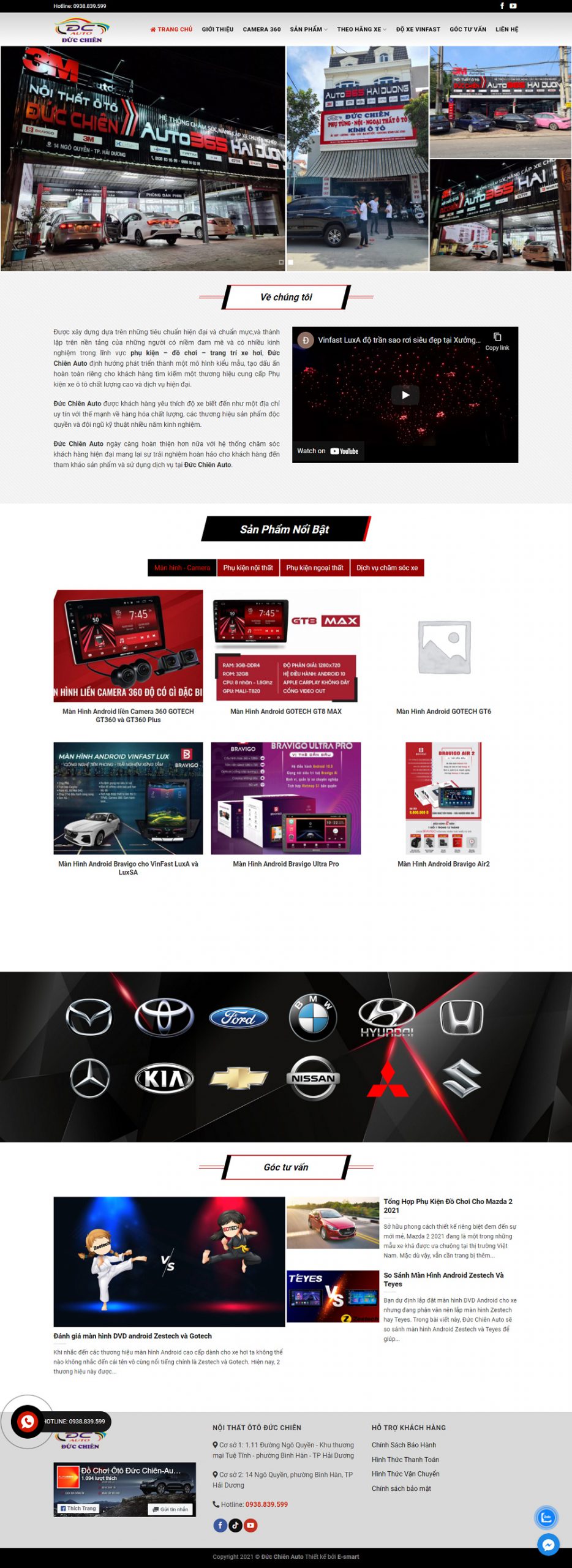 Mẫu website phụ tùng ô tô