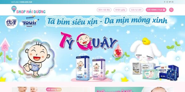 Mẫu website bán đồ sơ sinh